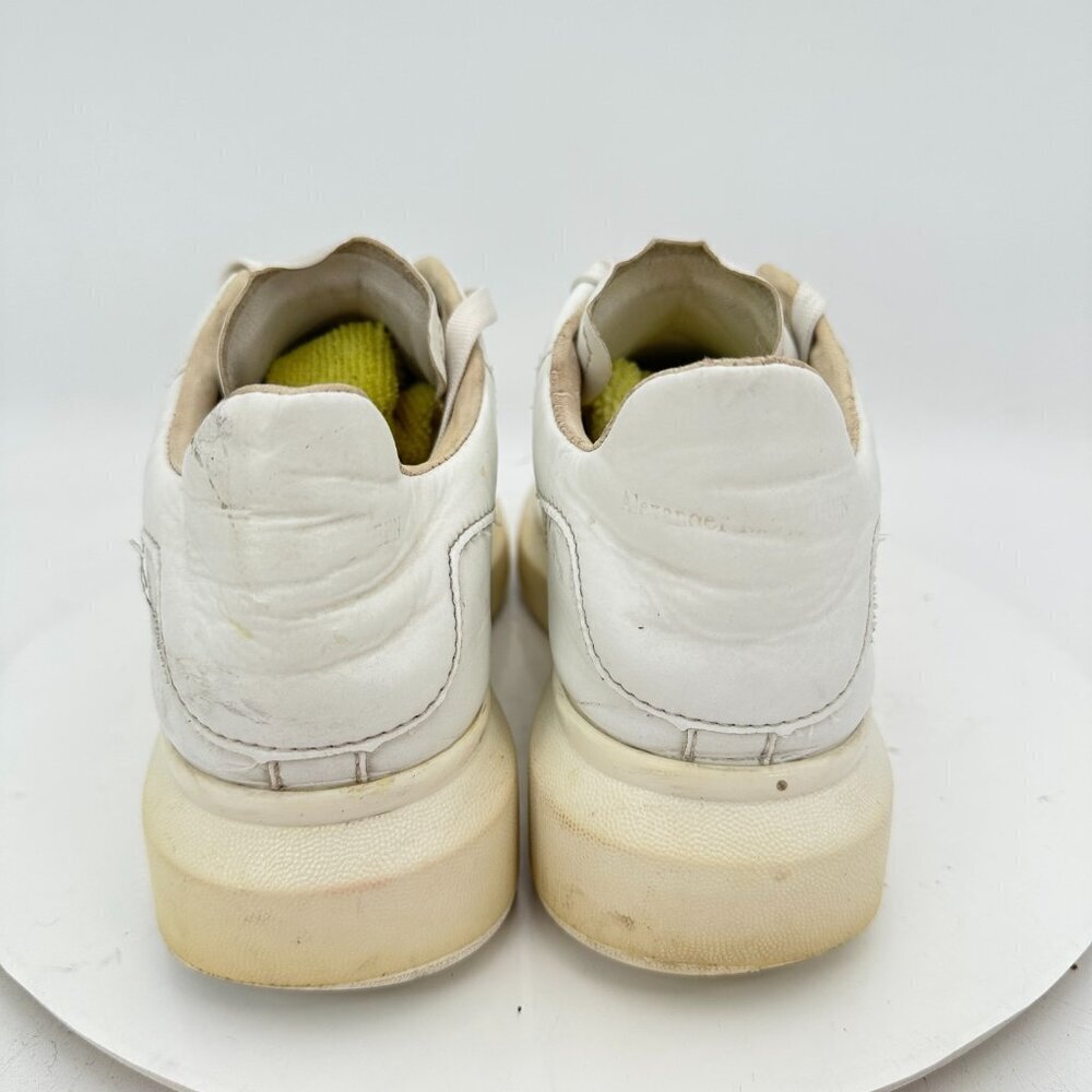 Alexander McQueen Women Size 7 White Leather Lace Up Platform Casual Shoes - Picture 5 of 13